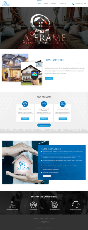 Diseño Wordpress por Mukesh Sharma para A-Frame Home Inspection | Diseño #21679349