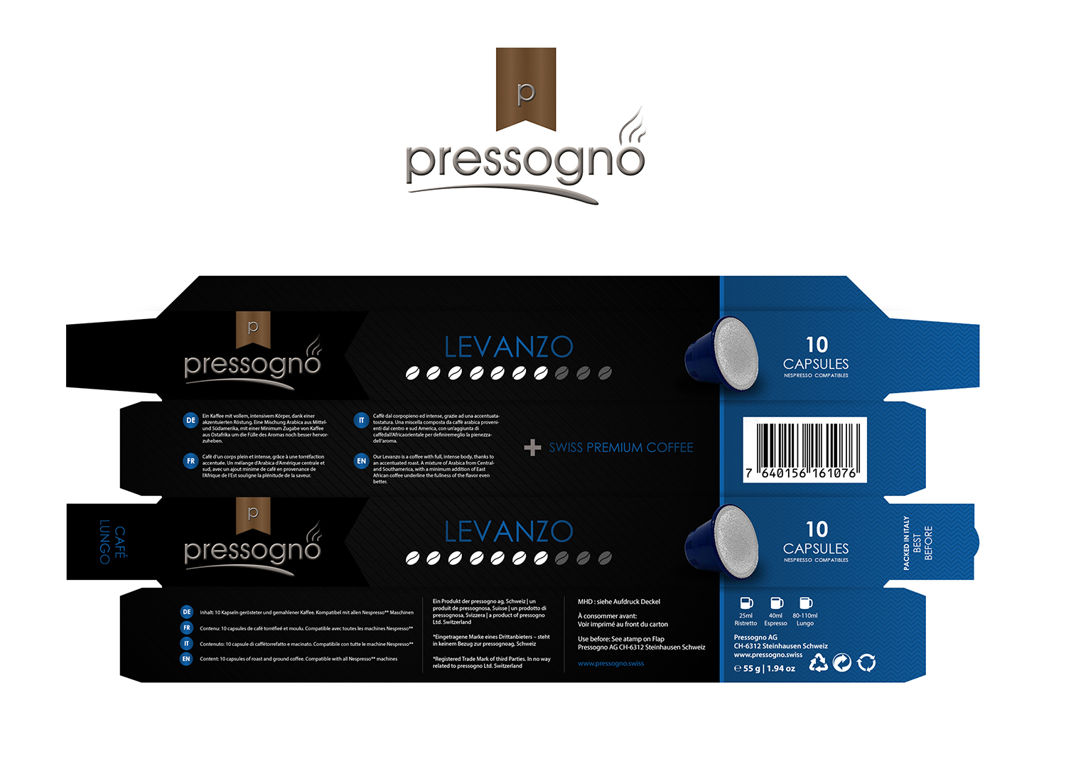 Diseño de Empaque por SAI DESIGNS para pressogno  ag | Diseño #21764692