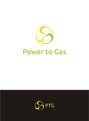 "POWER TO GAS" or "PTG" with subline:  "Renewable energy preserved" | Logo Design by NEWVIEW