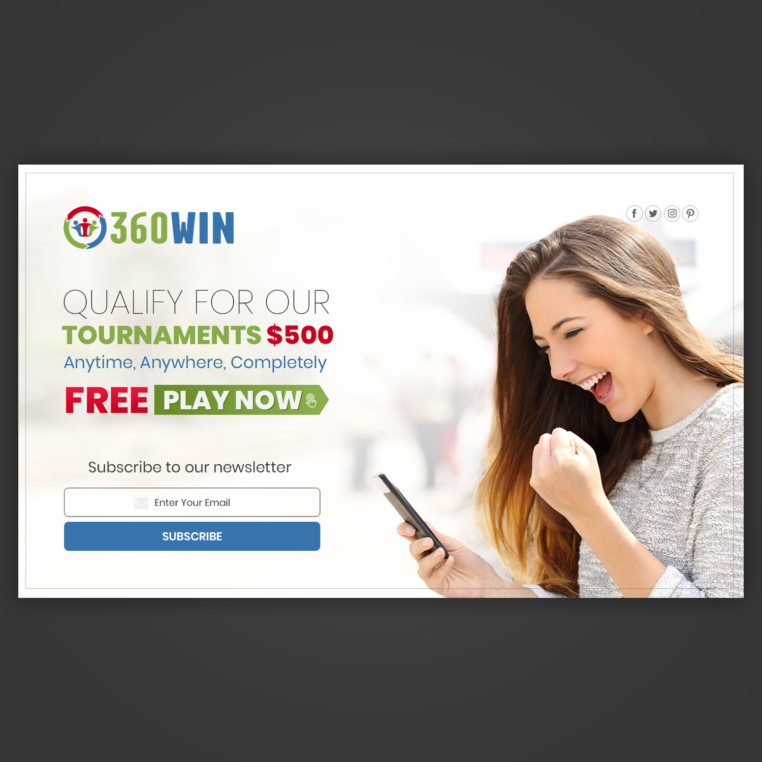 Diseño de Página de Aterrizaje por Pd Work para 360WIN | Diseño #21693917