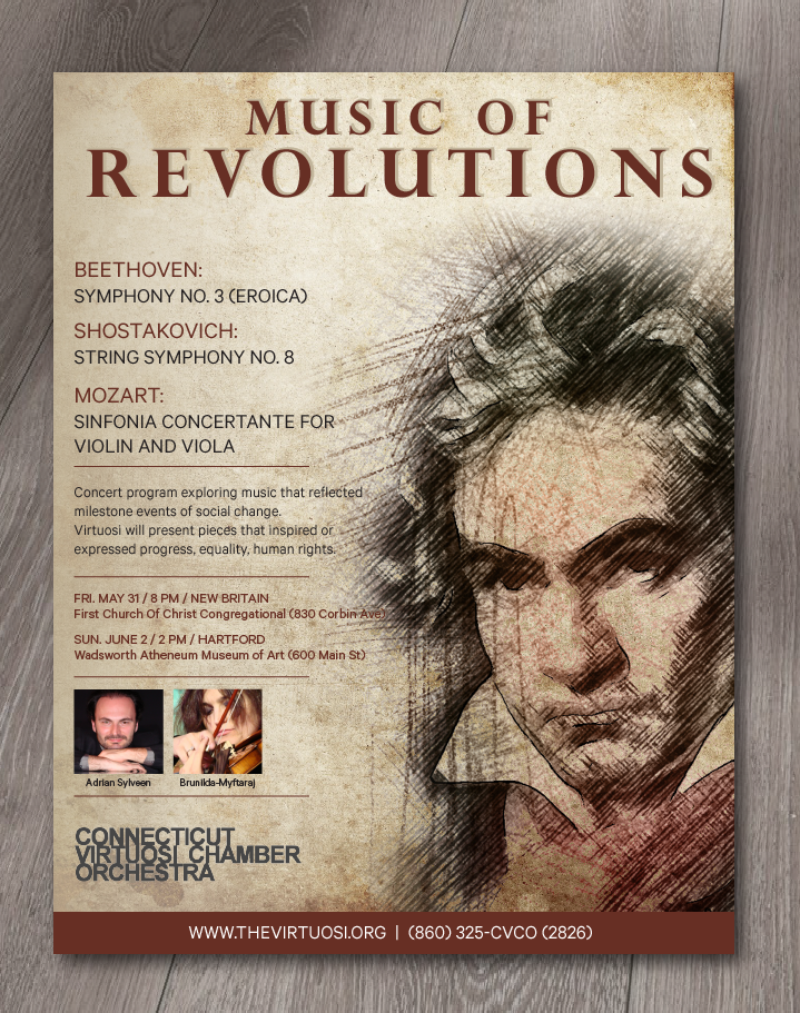 Diseño de Póster por alex989 para Connecticut Virtuosi Chamber Orchestra, Inc.  | Diseño #21718618
