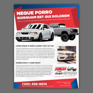 High Speed Auto Sales LLC  | Flyer Design by Schöpfer