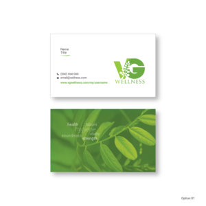 Diseño de Tarjeta de Presentación por jharnapanchal para VG Wellness LLC | Diseño: #21674005