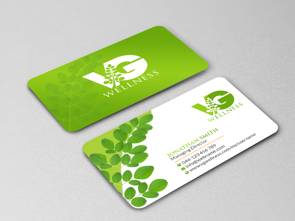 Design de Carte de Visite par Creations Box 2015 pour VG Wellness LLC | Design #21673515