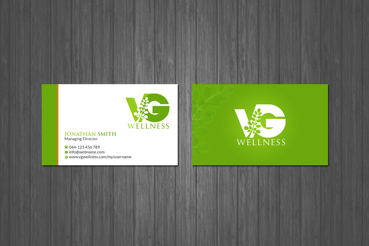 Design de Carte de Visite par Creations Box 2015 pour VG Wellness LLC | Design #21673516