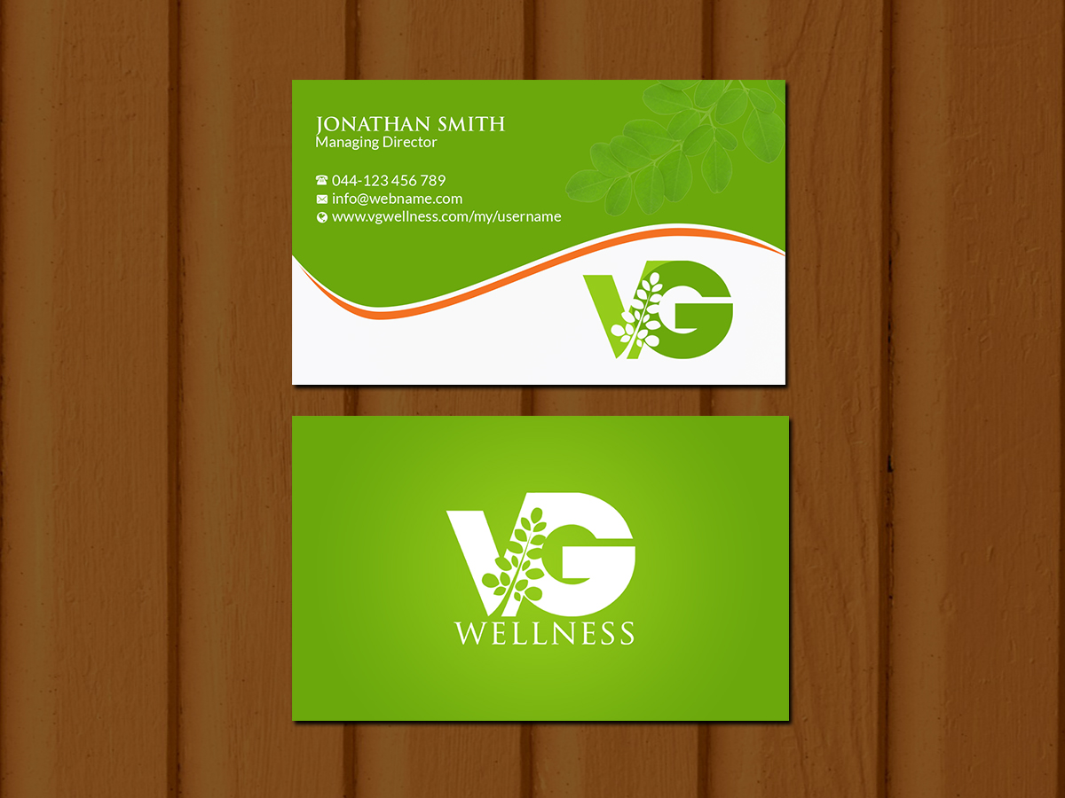Business Card Design by Creations Box 2015 for VG Wellness LLC | Design #21673547