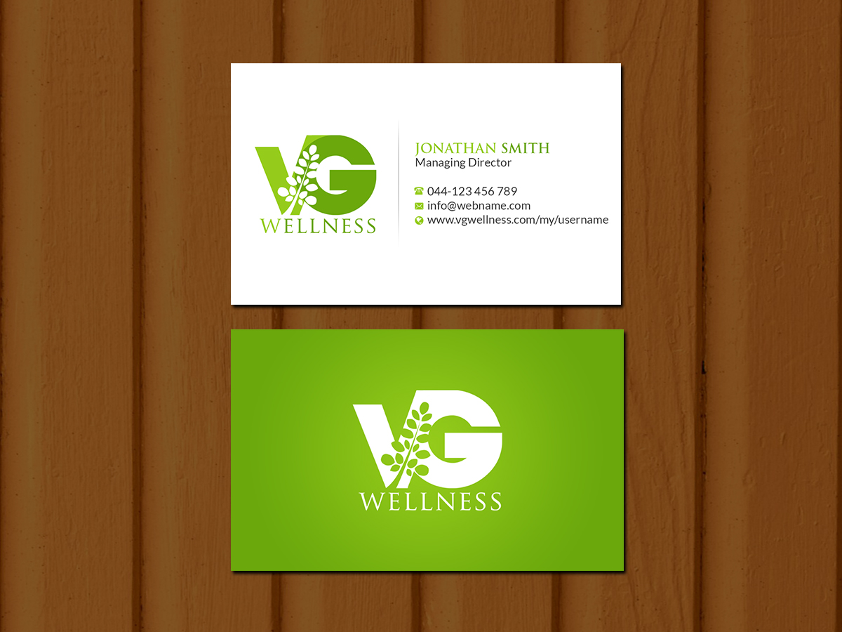 Business Card Design by Creations Box 2015 for VG Wellness LLC | Design #21673649