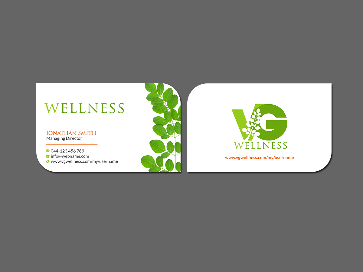 Business Card Design by Creations Box 2015 for VG Wellness LLC | Design #21675446