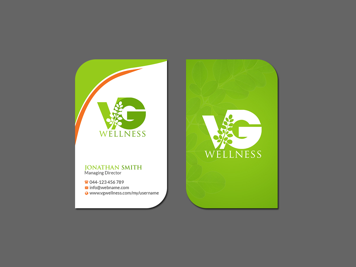 Business Card Design by Creations Box 2015 for VG Wellness LLC | Design #21675448