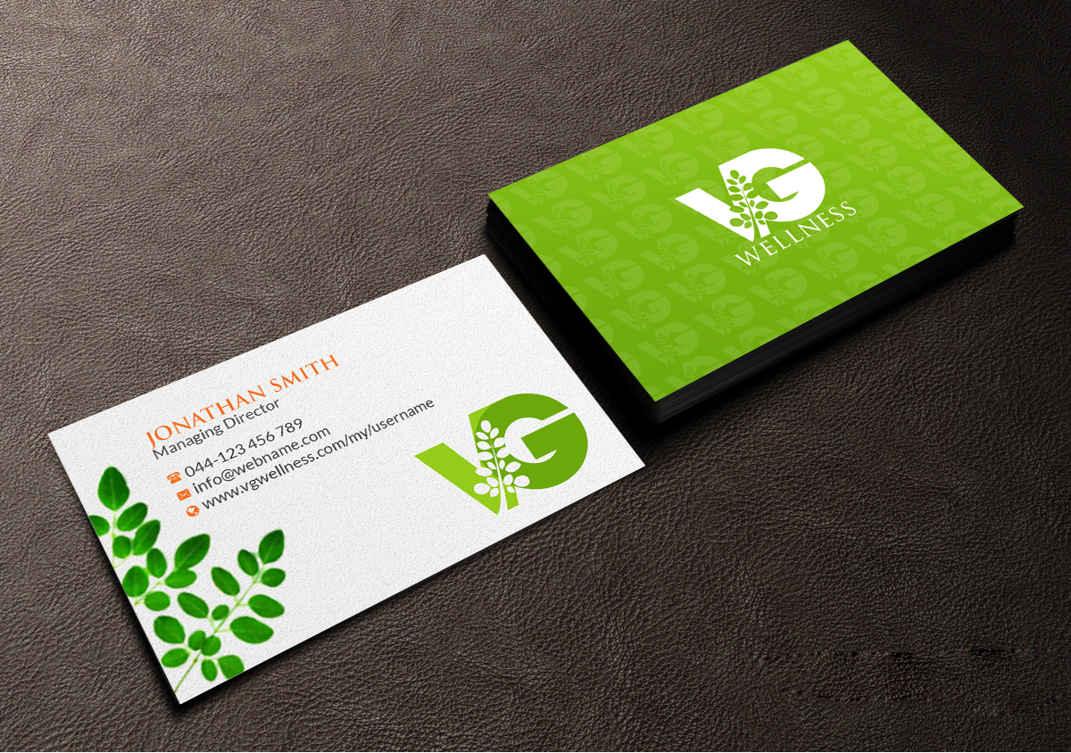 Diseño de Tarjeta de Presentación por Creations Box 2015 para VG Wellness LLC | Diseño #21675450