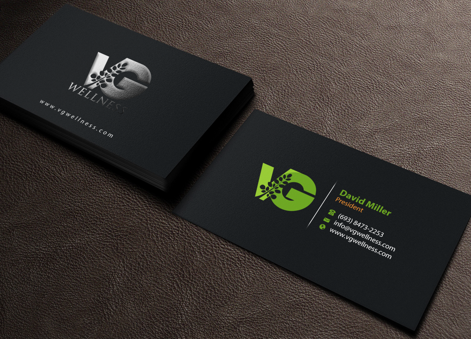 Business Card Design by Brand aid for VG Wellness LLC | Design #21682281