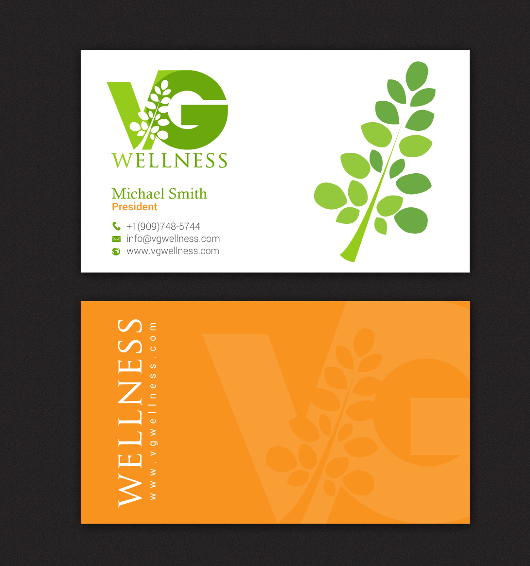 Visitenkarten-Design von chandrayaan.creative für VG Wellness LLC | Design #21680818