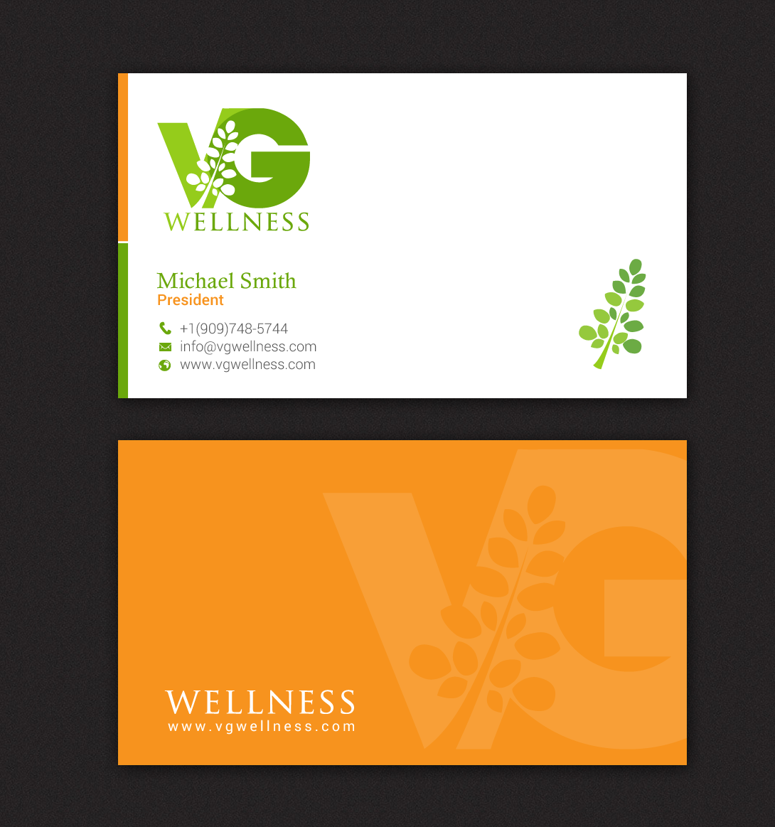 Diseño de Tarjeta de Presentación por chandrayaan.creative para VG Wellness LLC | Diseño #21682055