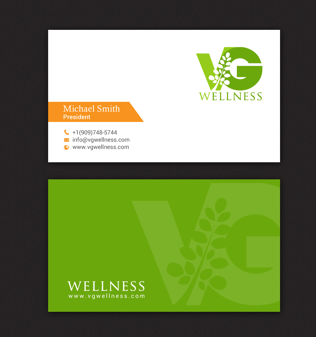 Diseño de Tarjeta de Presentación por chandrayaan.creative para VG Wellness LLC | Diseño #21682056