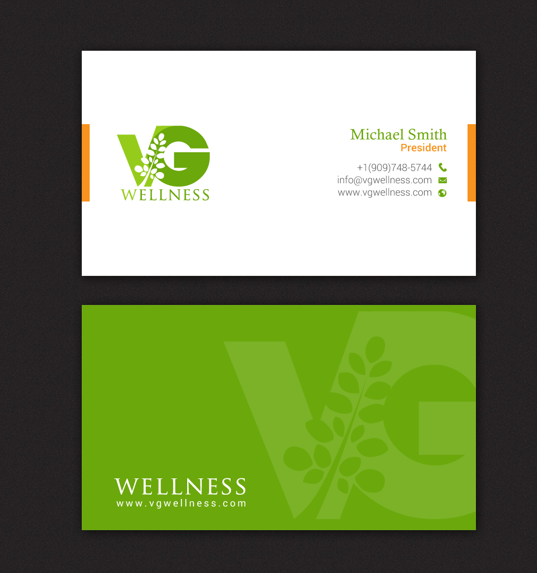 Business Card Design by chandrayaan.creative for VG Wellness LLC | Design #21682057