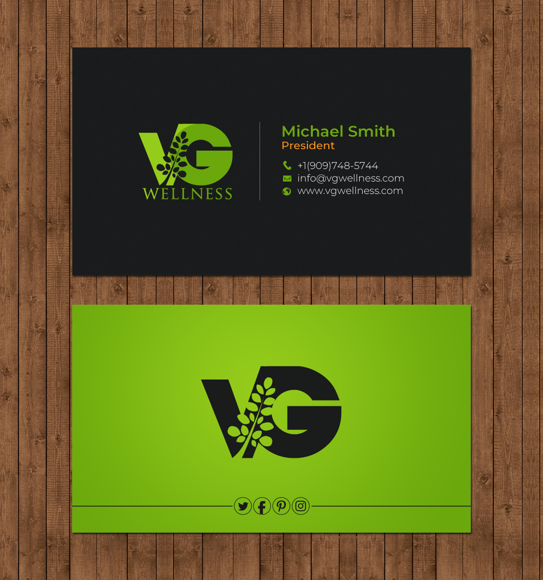 Diseño de Tarjeta de Presentación por chandrayaan.creative para VG Wellness LLC | Diseño #21688634