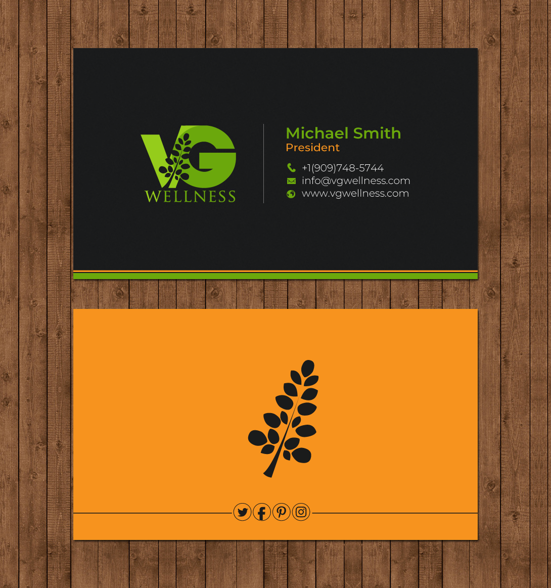 Diseño de Tarjeta de Presentación por chandrayaan.creative para VG Wellness LLC | Diseño #21688635