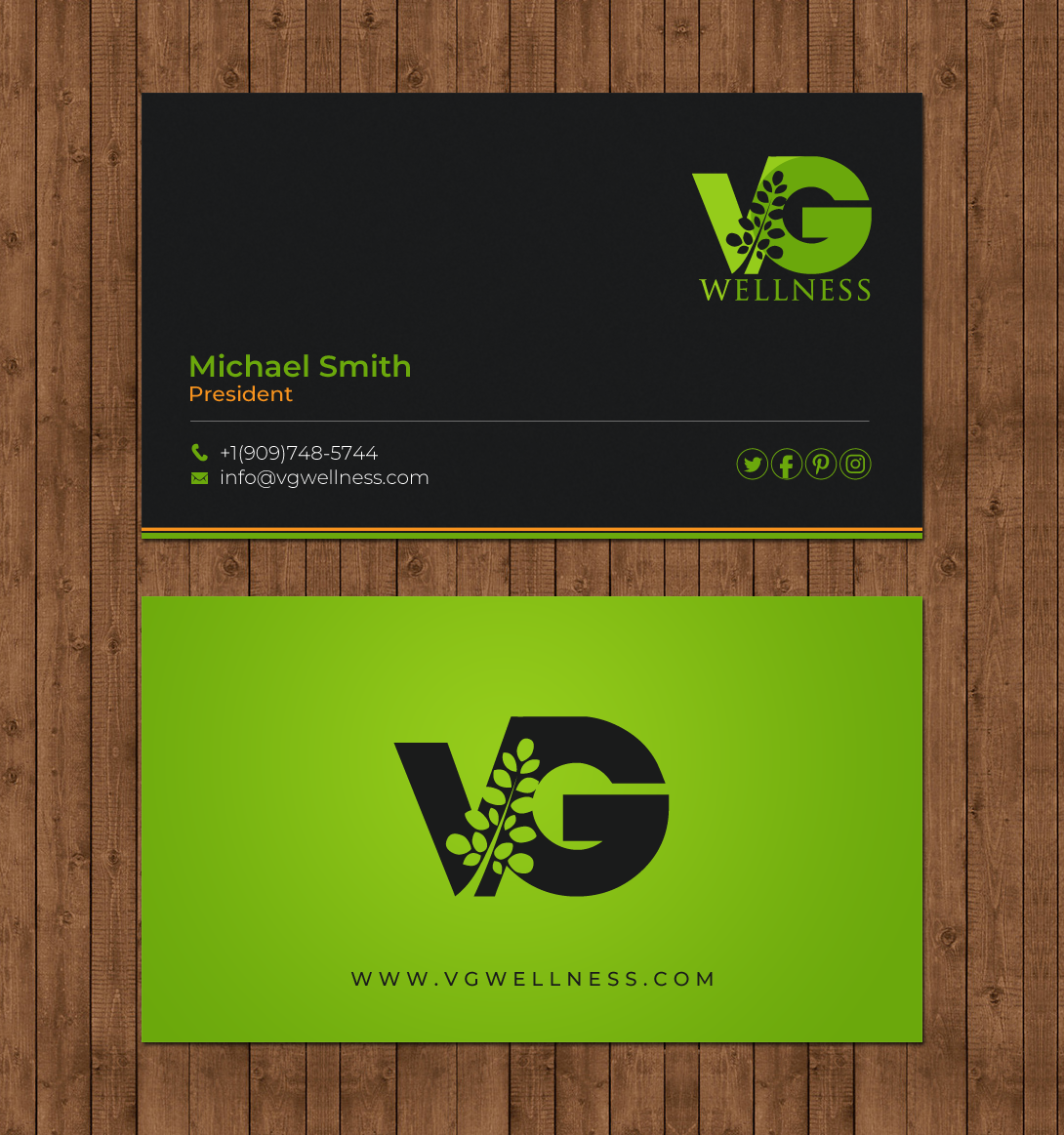 Diseño de Tarjeta de Presentación por chandrayaan.creative para VG Wellness LLC | Diseño #21688637