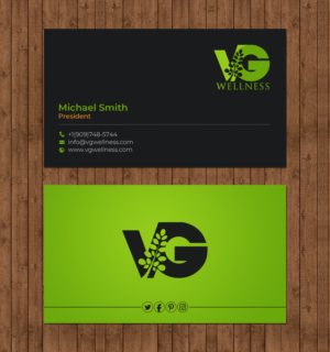 Diseño de Tarjeta de Presentación por chandrayaan.creative para VG Wellness LLC | Diseño: #21688638