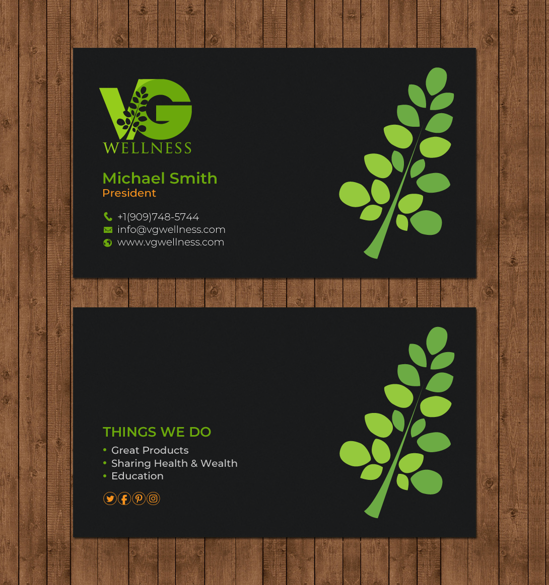 Business Card Design by chandrayaan.creative for VG Wellness LLC | Design #21688642
