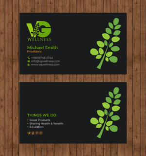 Diseño de Tarjeta de Presentación por chandrayaan.creative para VG Wellness LLC | Diseño: #21688642