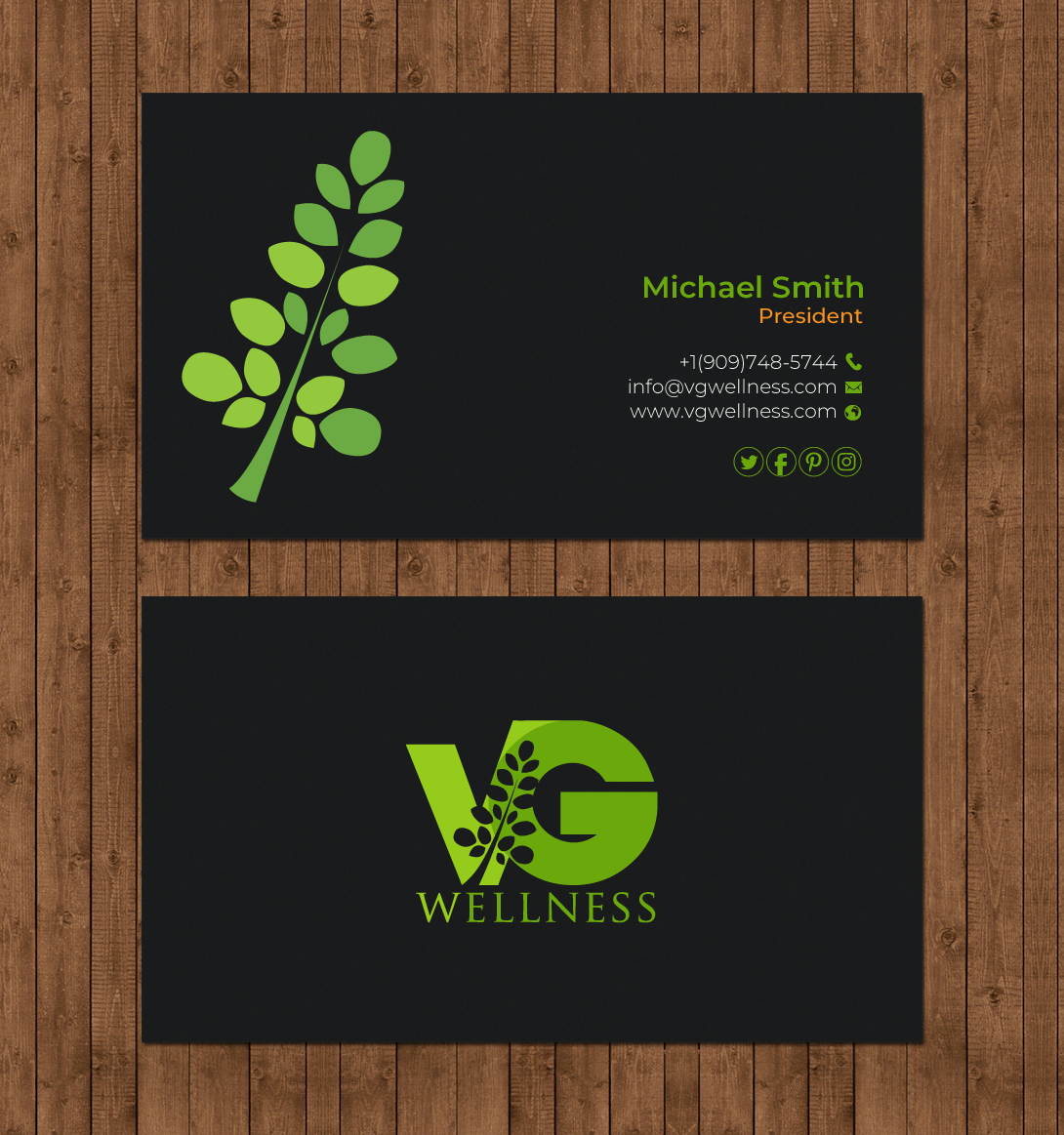 Diseño de Tarjeta de Presentación por chandrayaan.creative para VG Wellness LLC | Diseño #21688643