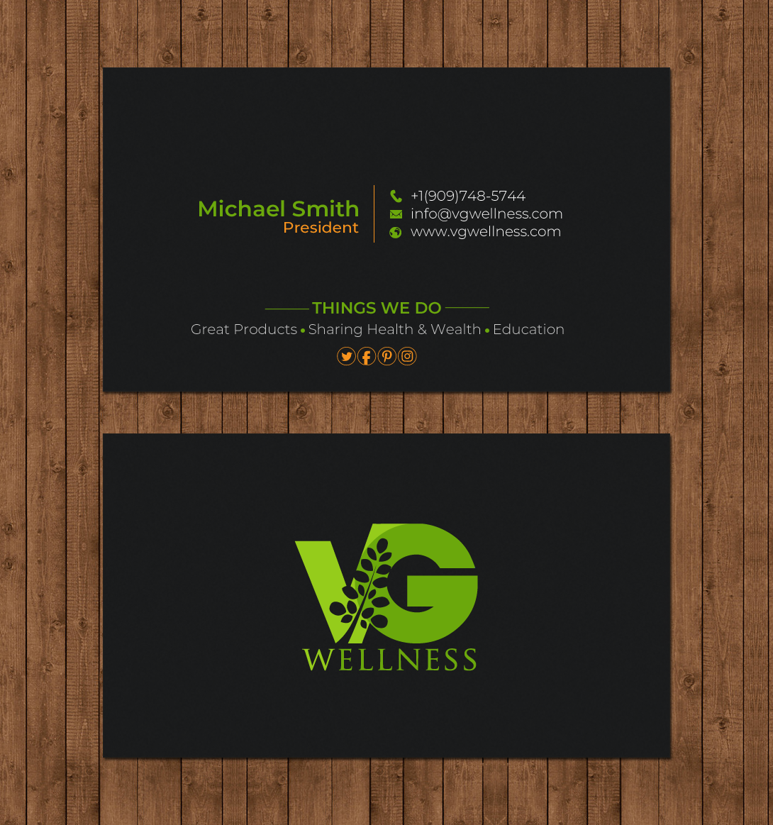 Business Card Design by chandrayaan.creative for VG Wellness LLC | Design #21688645