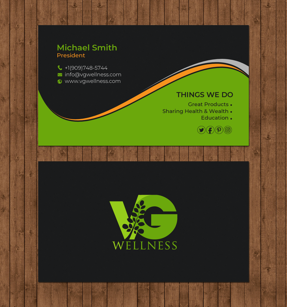 Business Card Design by chandrayaan.creative for VG Wellness LLC | Design #21688646