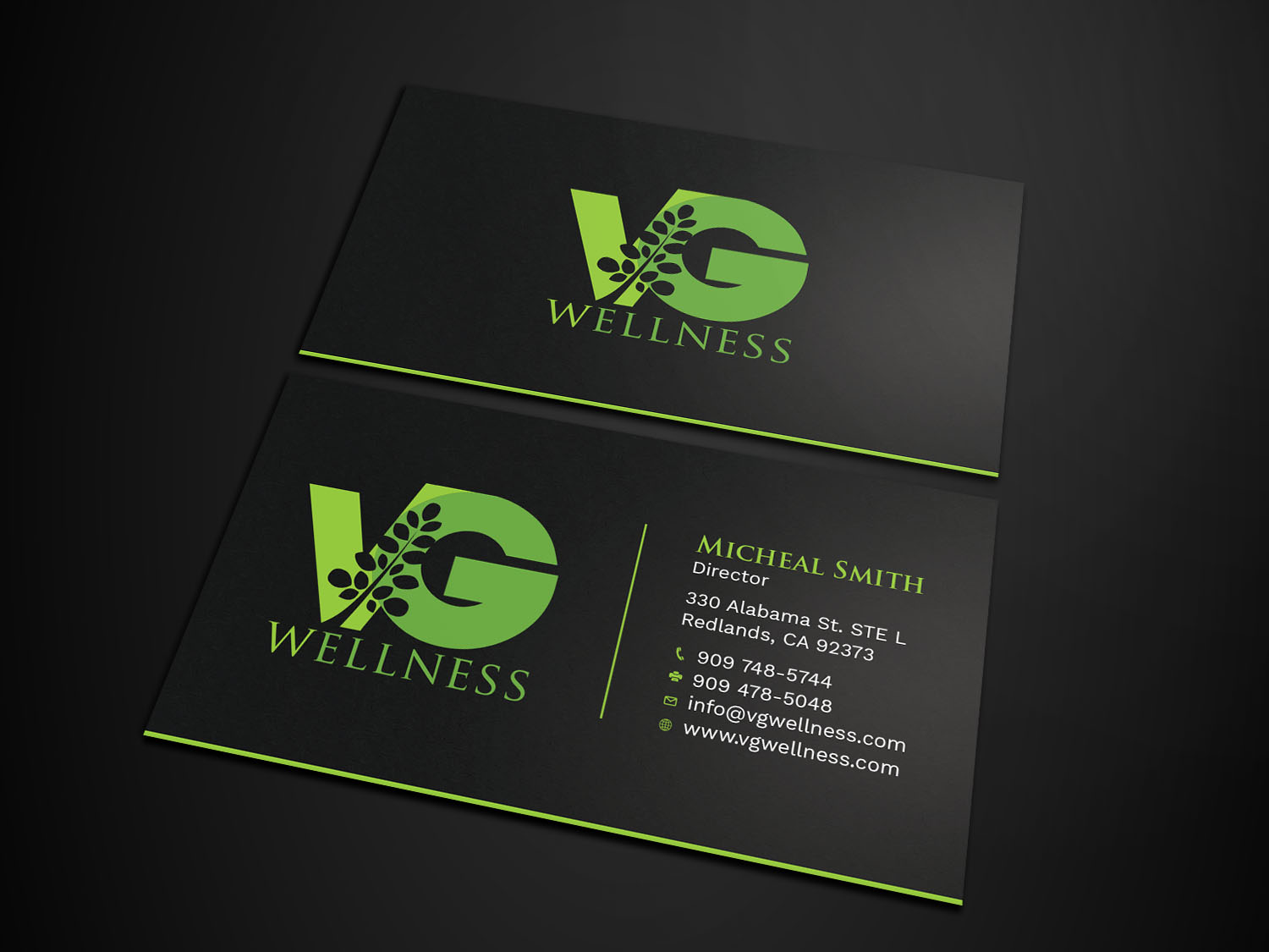 Visitenkarten-Design von Tripti Ranjan Gain für VG Wellness LLC | Design #21686918