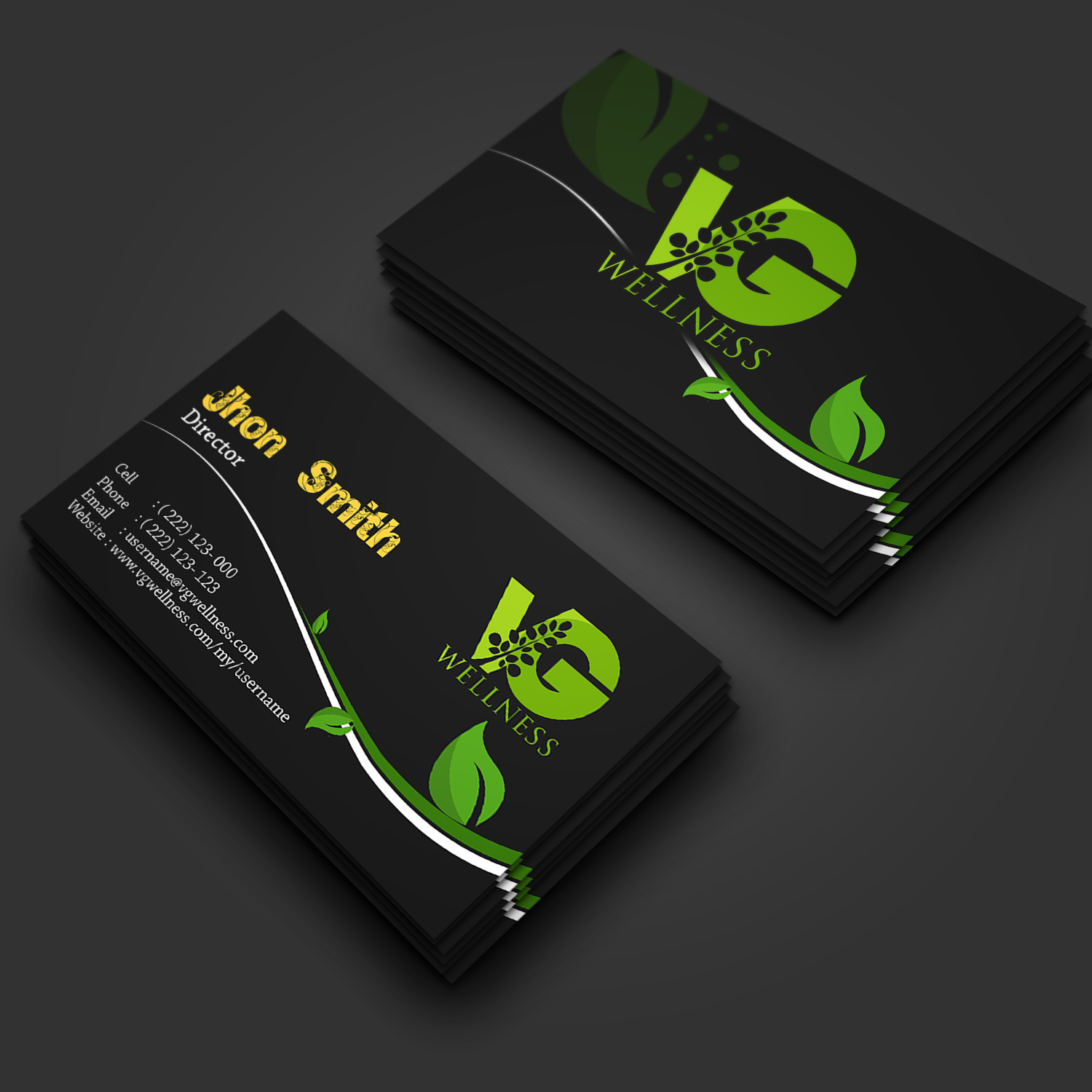 Diseño de Tarjeta de Presentación por ASC Media para VG Wellness LLC | Diseño #21692800