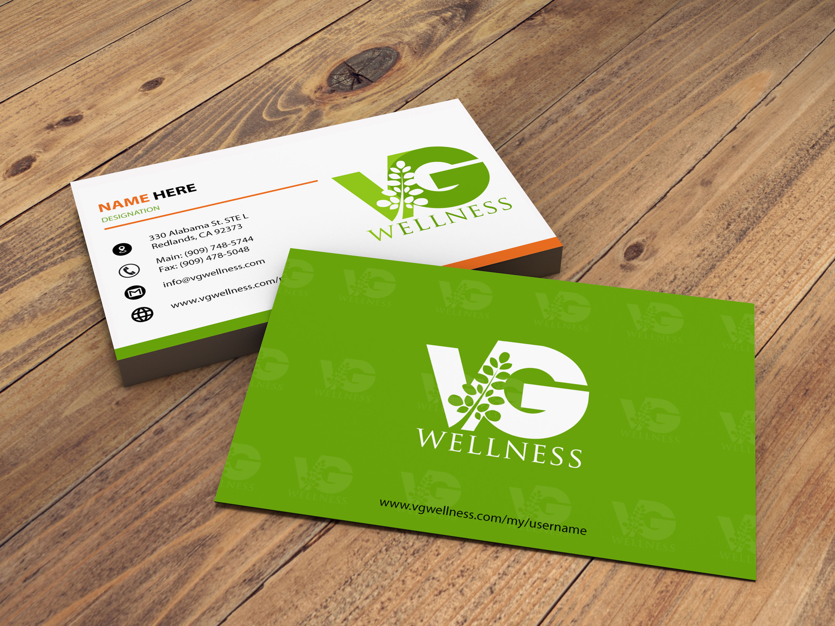Business Card Design by seyaArts for VG Wellness LLC | Design #21686324