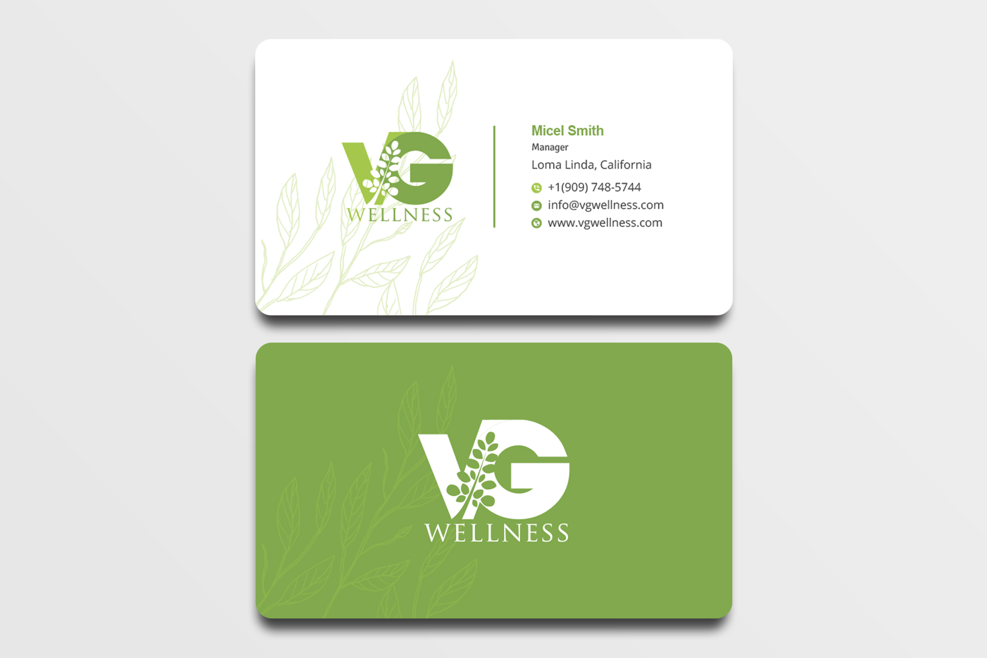 Visitenkarten-Design von Uttom 2 für VG Wellness LLC | Design #21682028