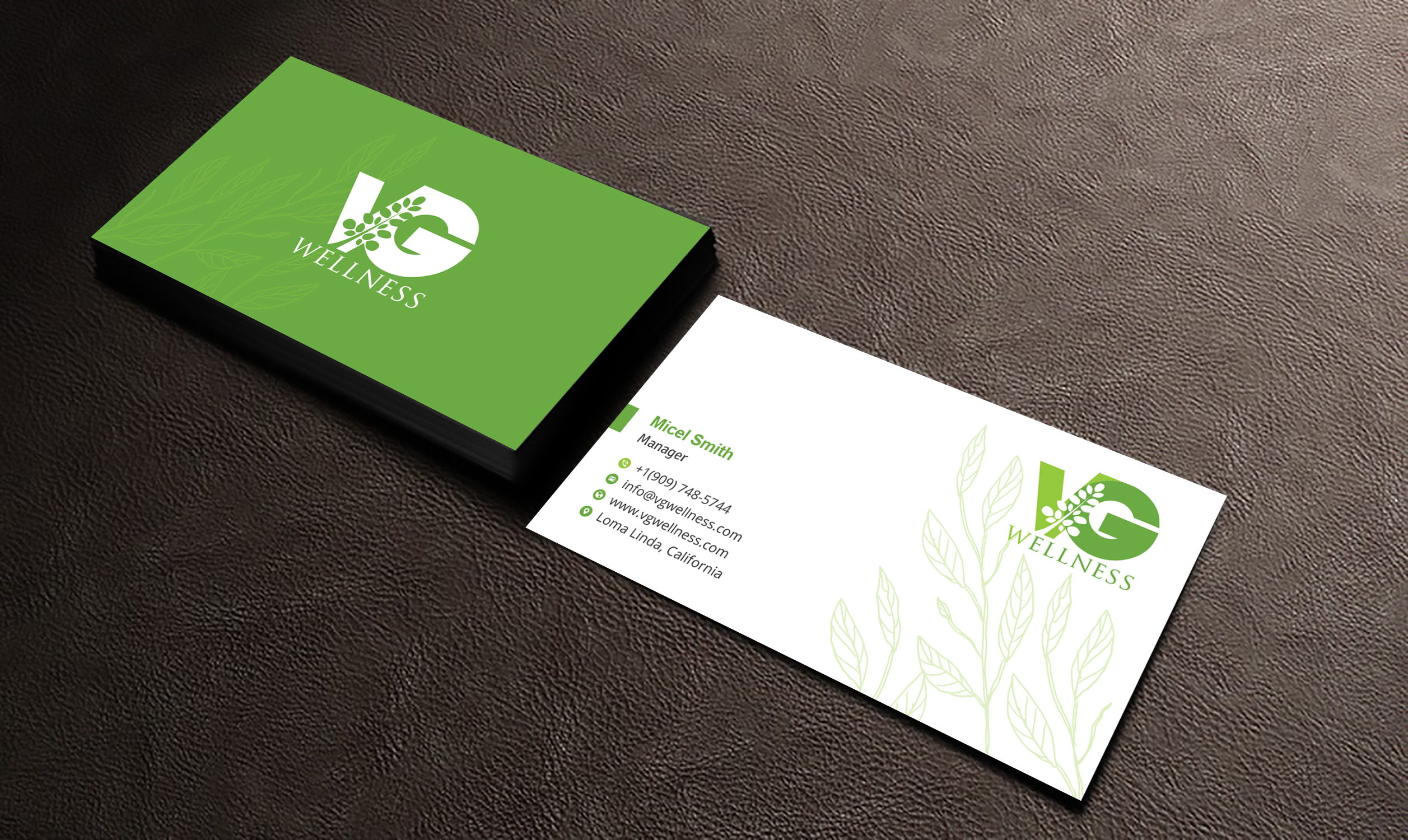 Business Card Design by Uttom 2 for VG Wellness LLC | Design #21682030