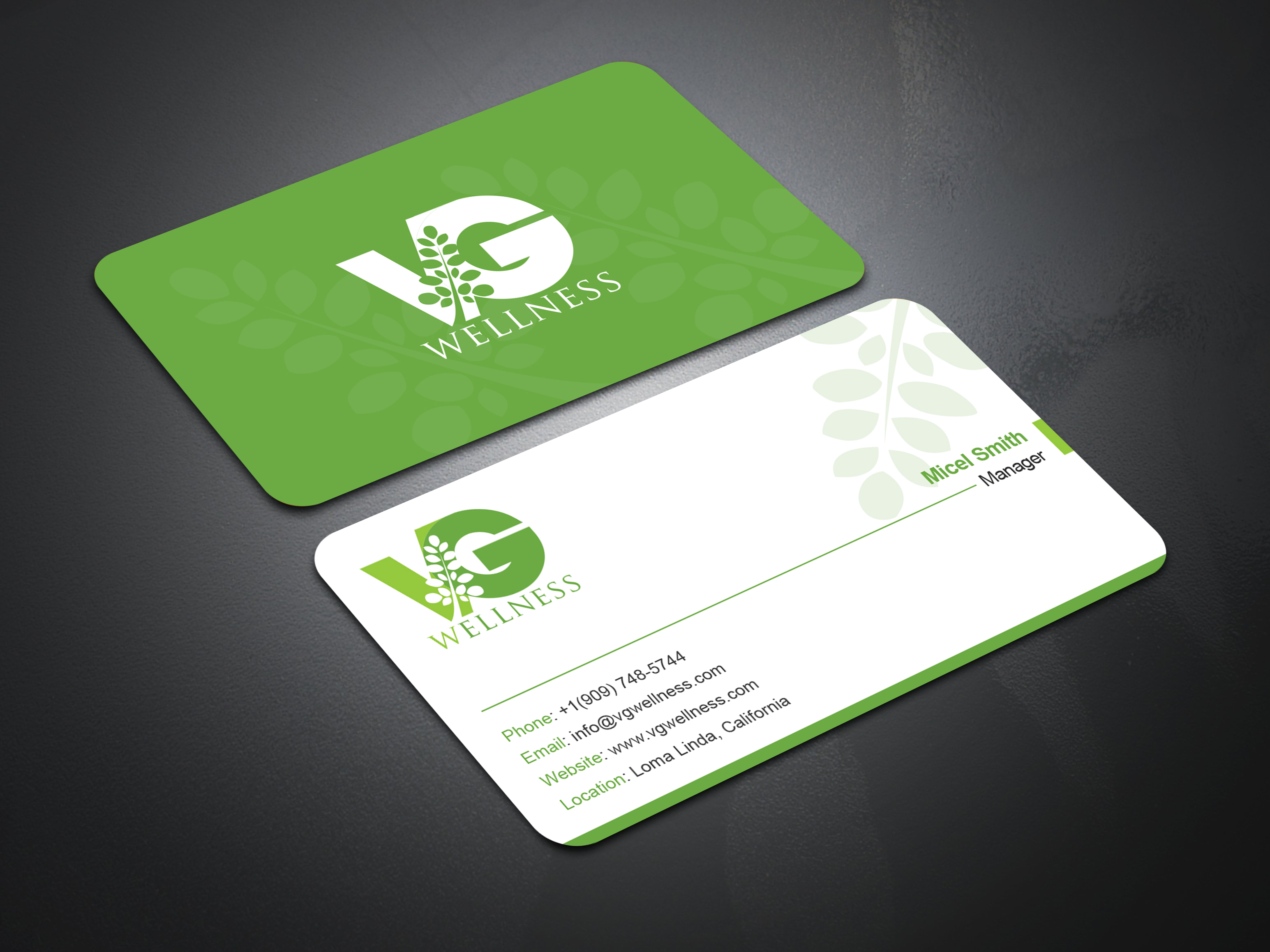 Business Card Design by Uttom 2 for VG Wellness LLC | Design #21682789