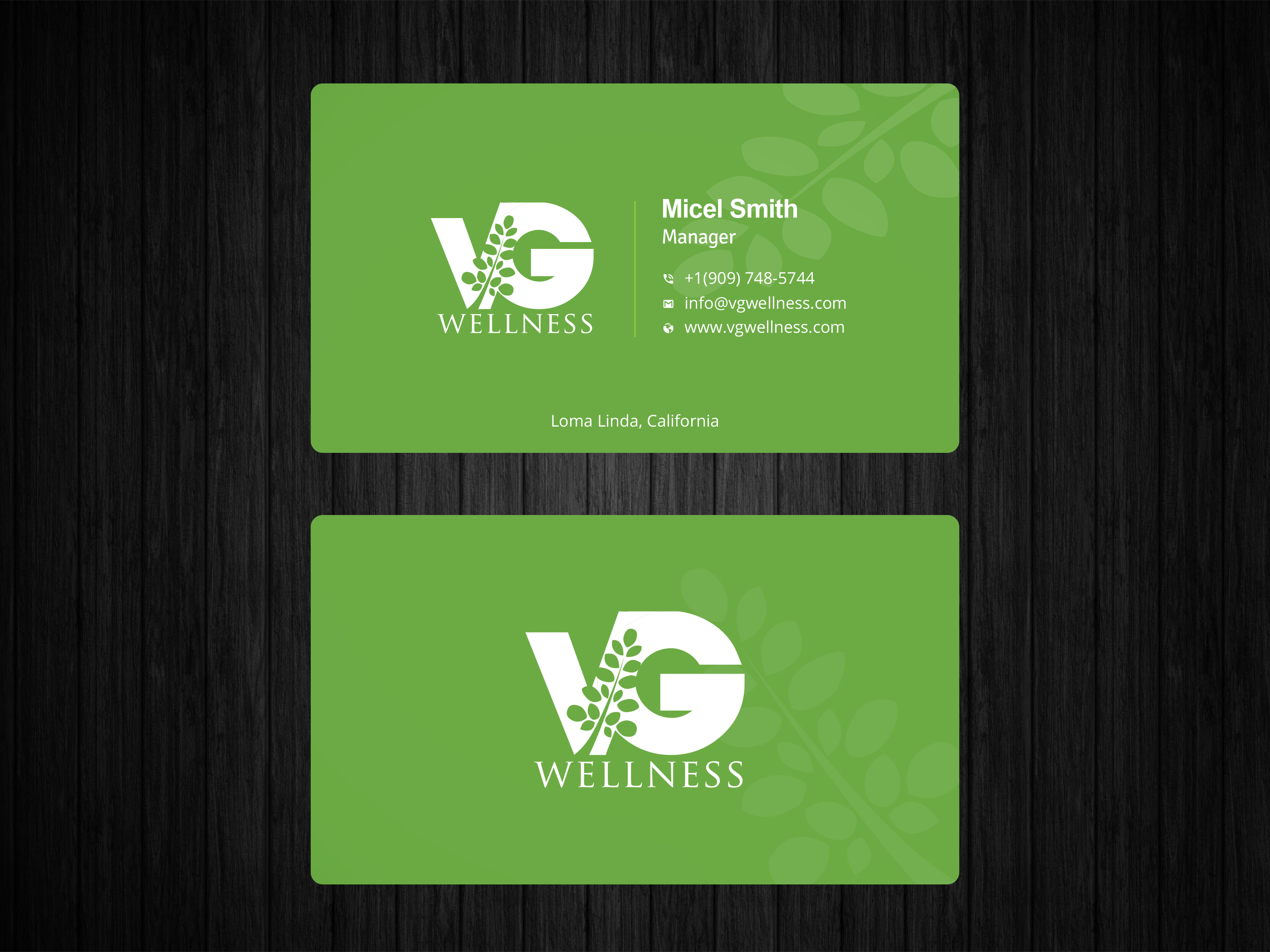 Business Card Design by Uttom 2 for VG Wellness LLC | Design #21683309