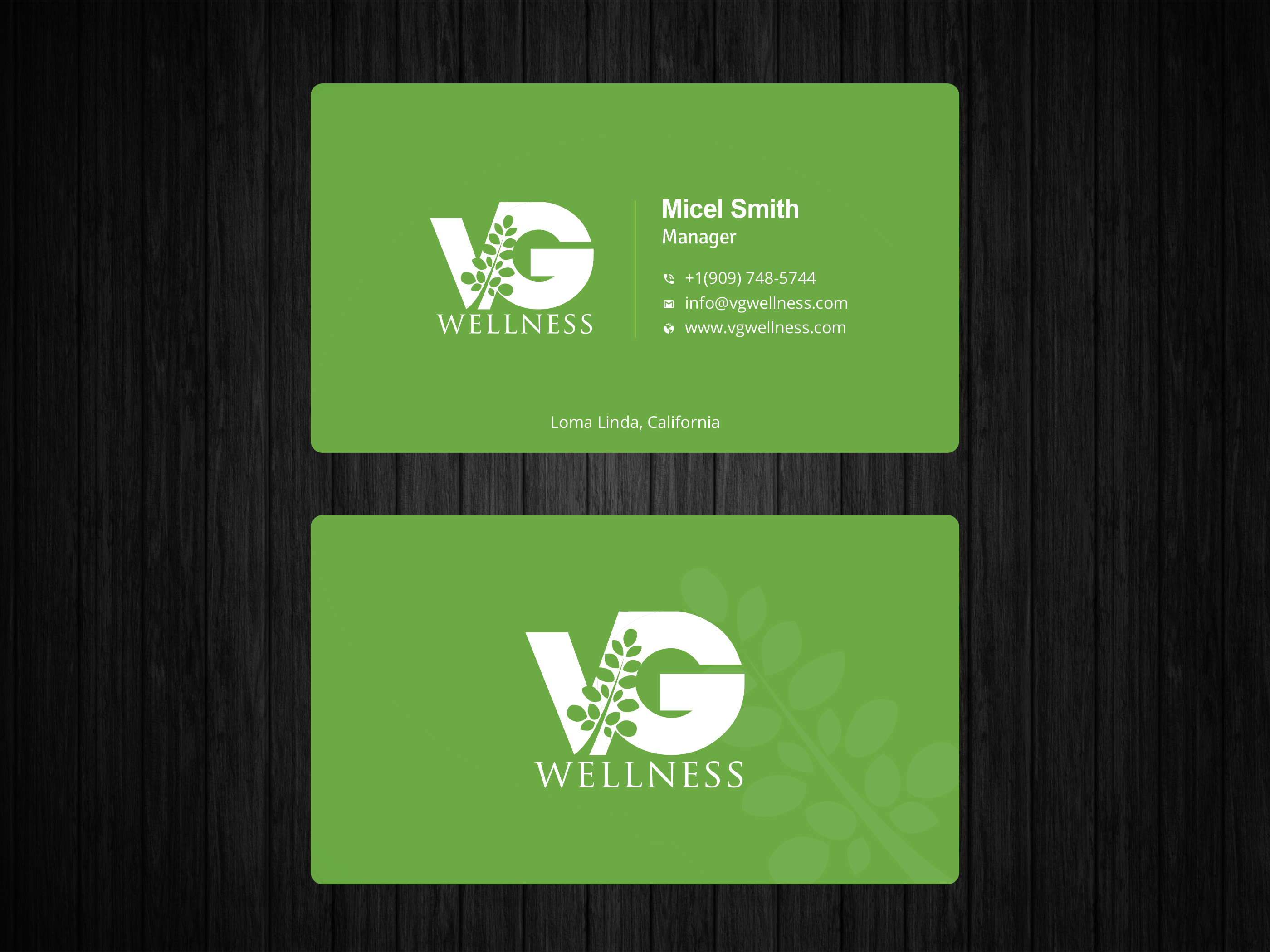 Business Card Design by Uttom 2 for VG Wellness LLC | Design #21683310