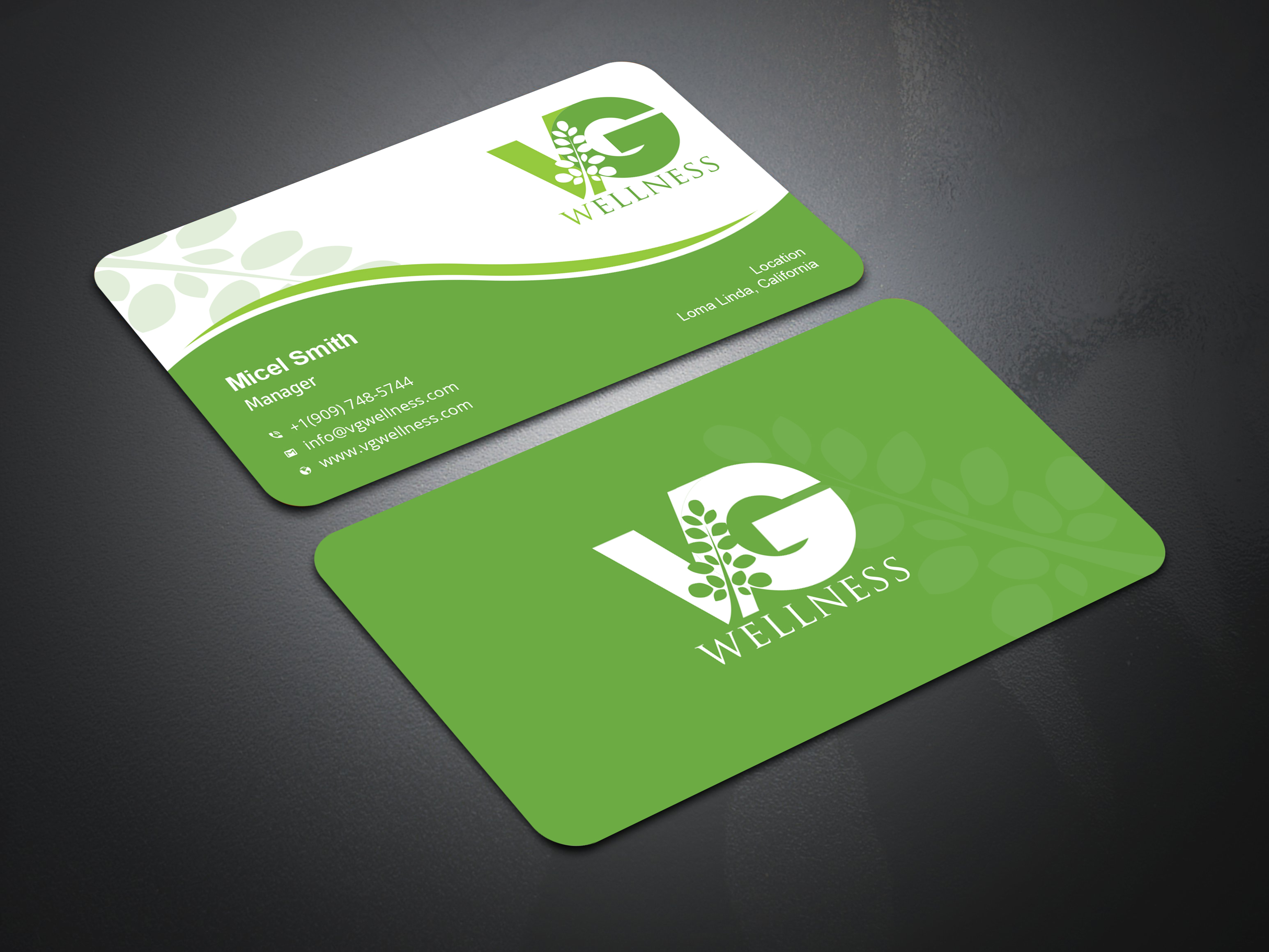 Business Card Design by Uttom 2 for VG Wellness LLC | Design #21686262