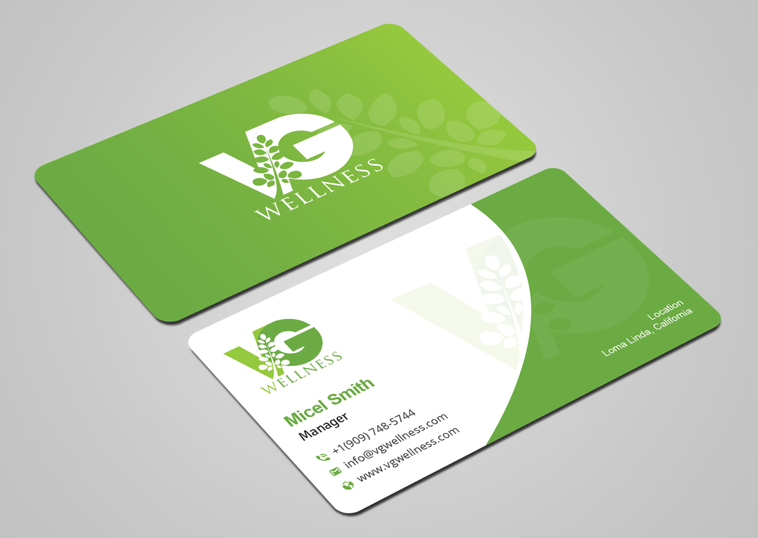 Business Card Design by Uttom 2 for VG Wellness LLC | Design #21691539