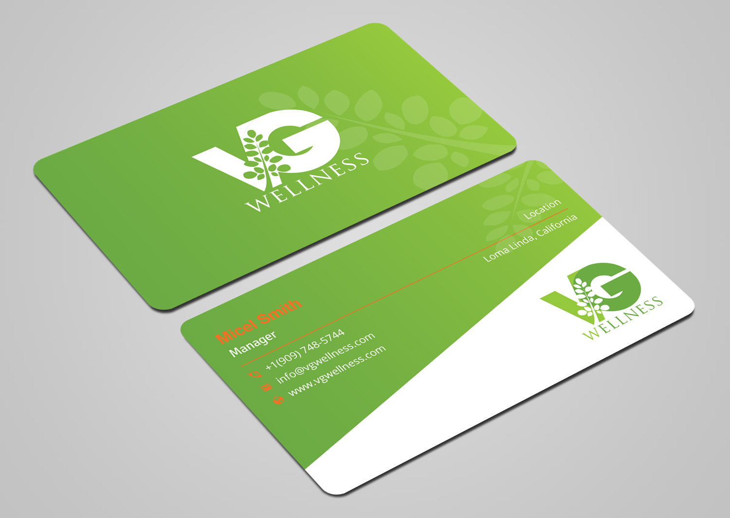Business Card Design by Uttom 2 for VG Wellness LLC | Design #21694148