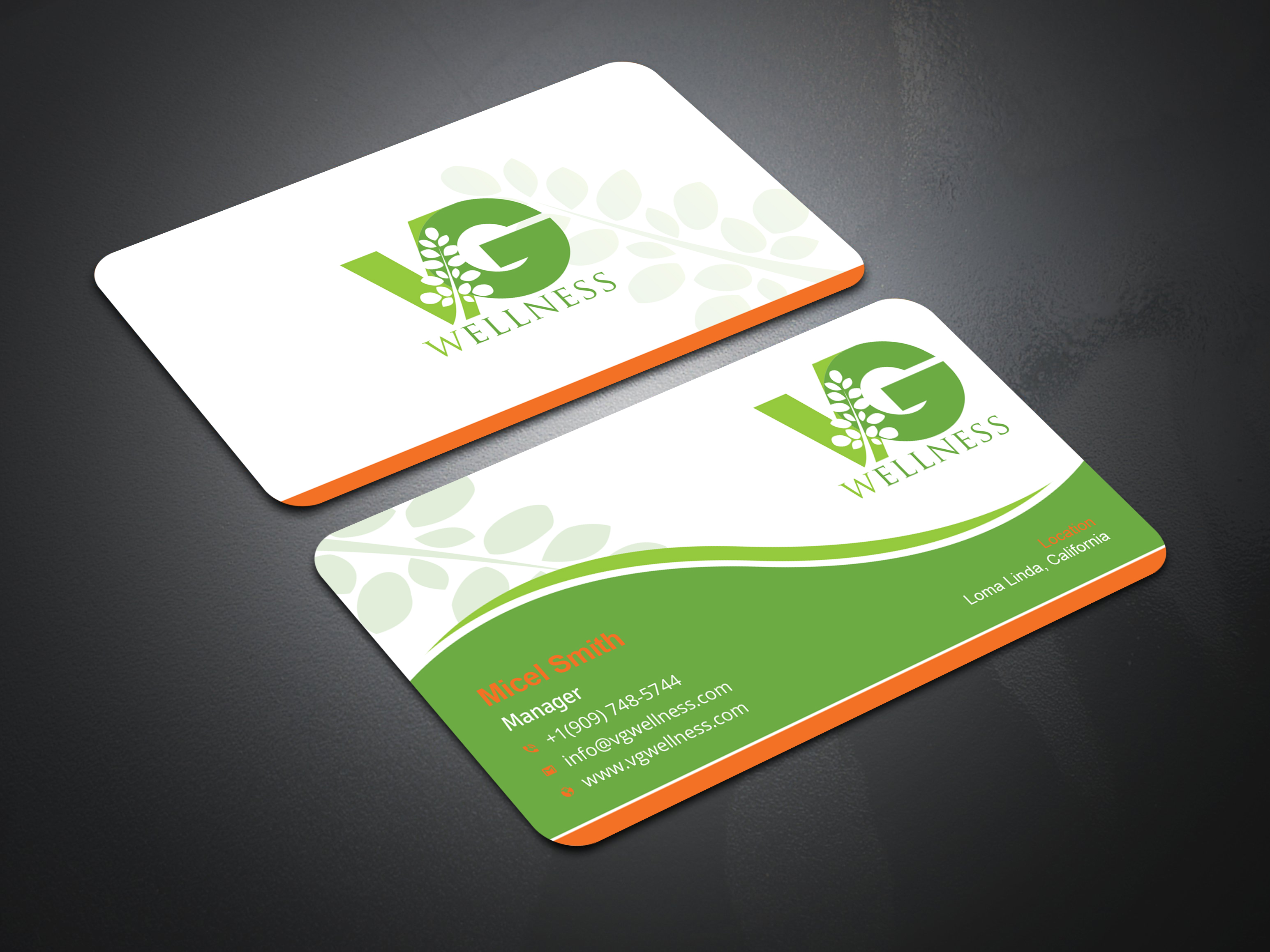 Visitenkarten-Design von Uttom 2 für VG Wellness LLC | Design #21694393