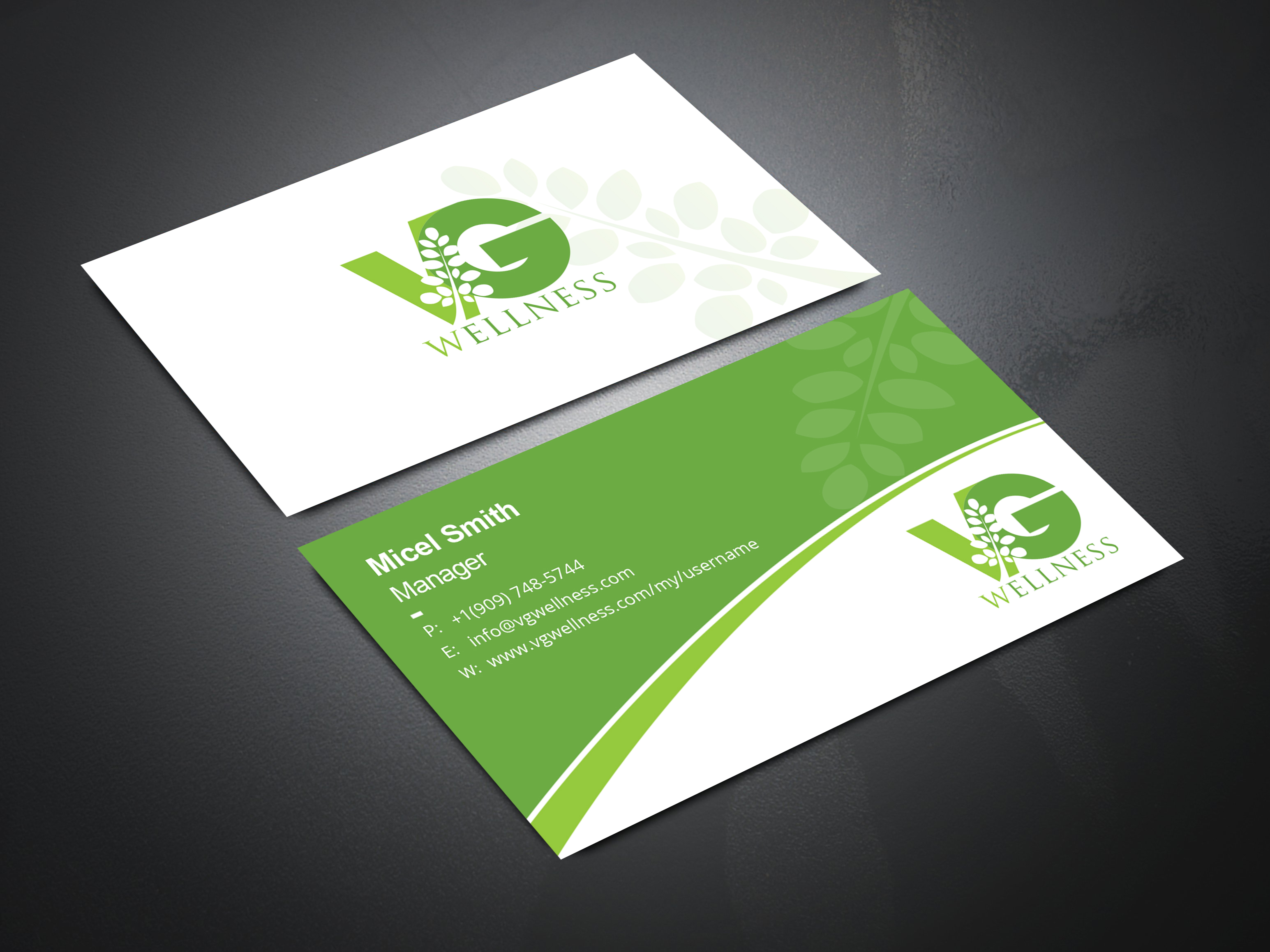 Business Card Design by Uttom 2 for VG Wellness LLC | Design #21706636