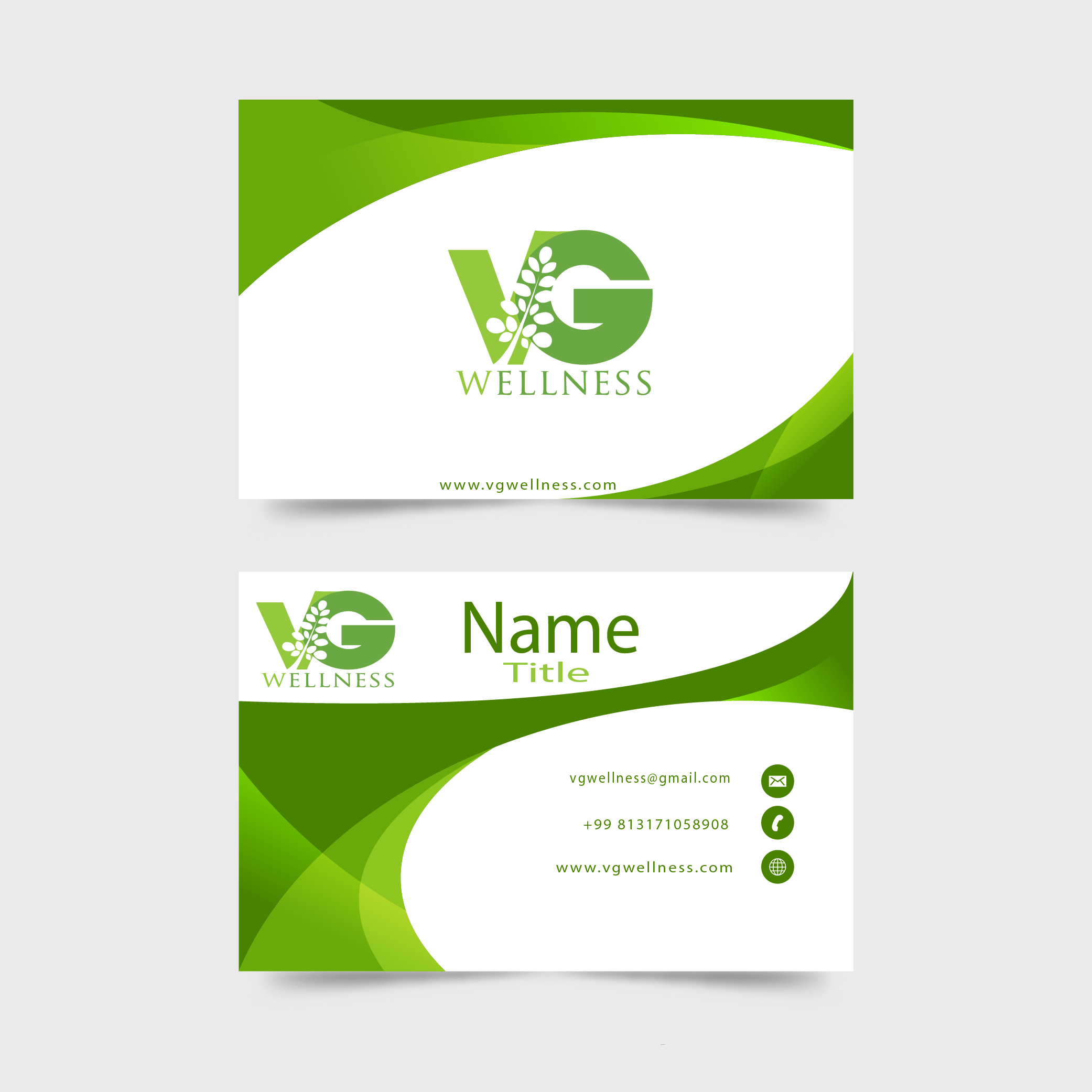 Business Card Design by Moinulhaque 2 for VG Wellness LLC | Design #21692581