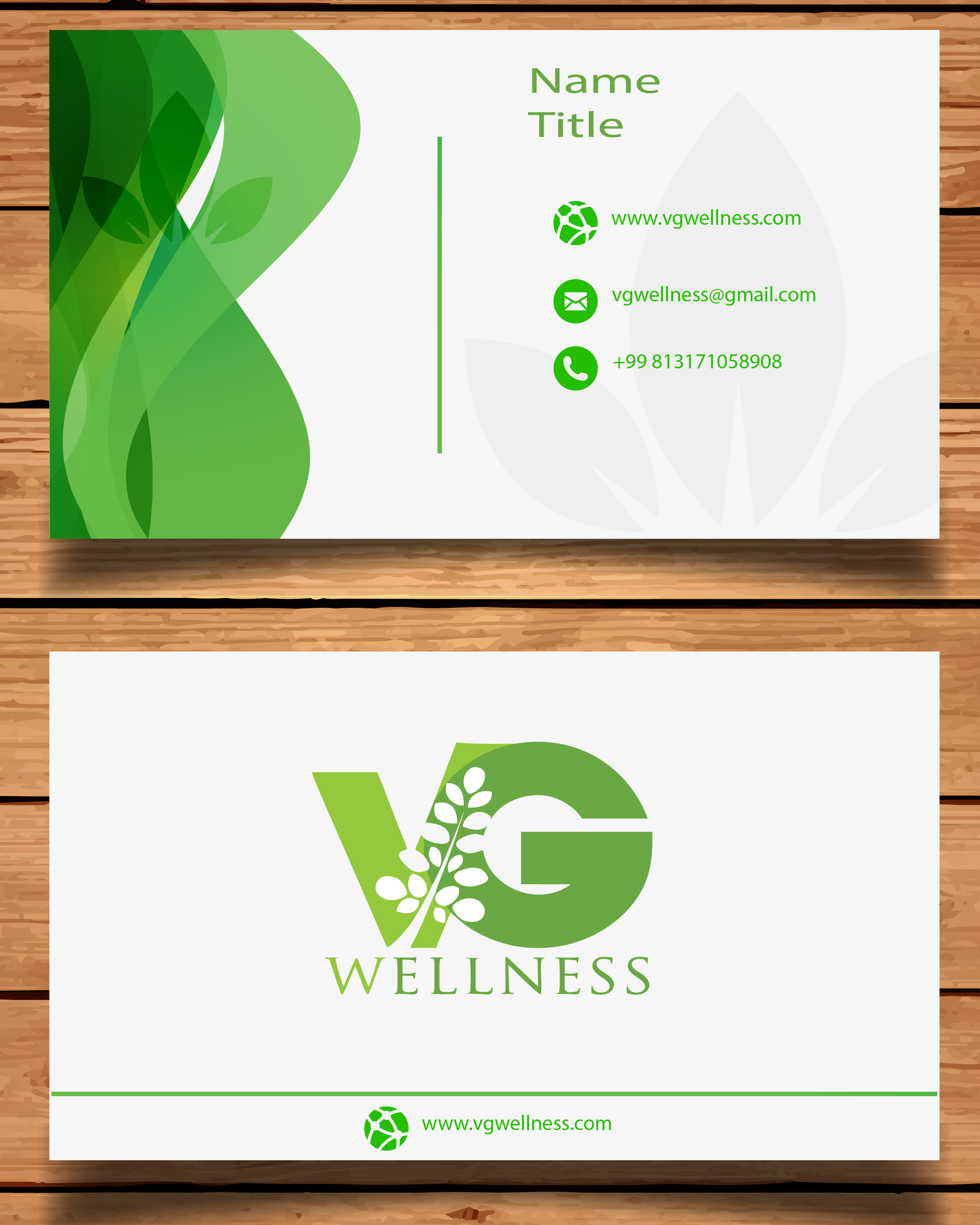 Diseño de Tarjeta de Presentación por Moinulhaque 2 para VG Wellness LLC | Diseño #21692582
