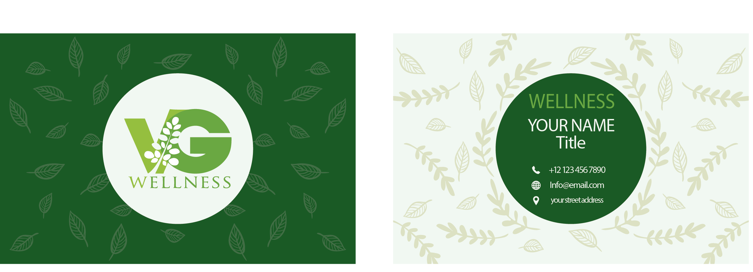 Diseño de Tarjeta de Presentación por Moinulhaque 2 para VG Wellness LLC | Diseño #21692586