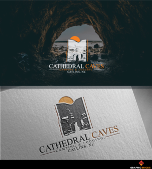 Cathedral Caves Camping & Lodging, Catlins, NZ | Logo Design by Graphic Bricks