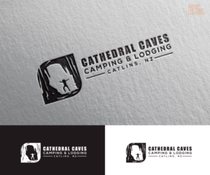 Cathedral Caves Camping & Lodging, Catlins, NZ | Logo Design by step forward 2