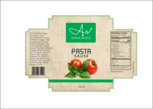 Pasta Sauce Label for Alpha Sauce | Label Design by fumbh.designs