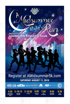 A Midsummer Night's Run 35th Anniversary Poster | Poster-Design von SofiaDesignStudio