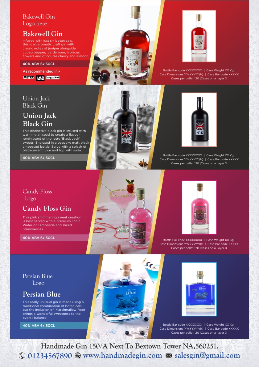 Flyer Design by Savitra for The Handmade Gin Company | Design #21689049