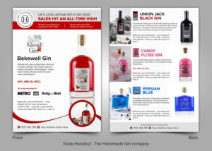 Trade Handout - The Handmade Gin company  | Diseño de Flyer por ARTOGRAPHY